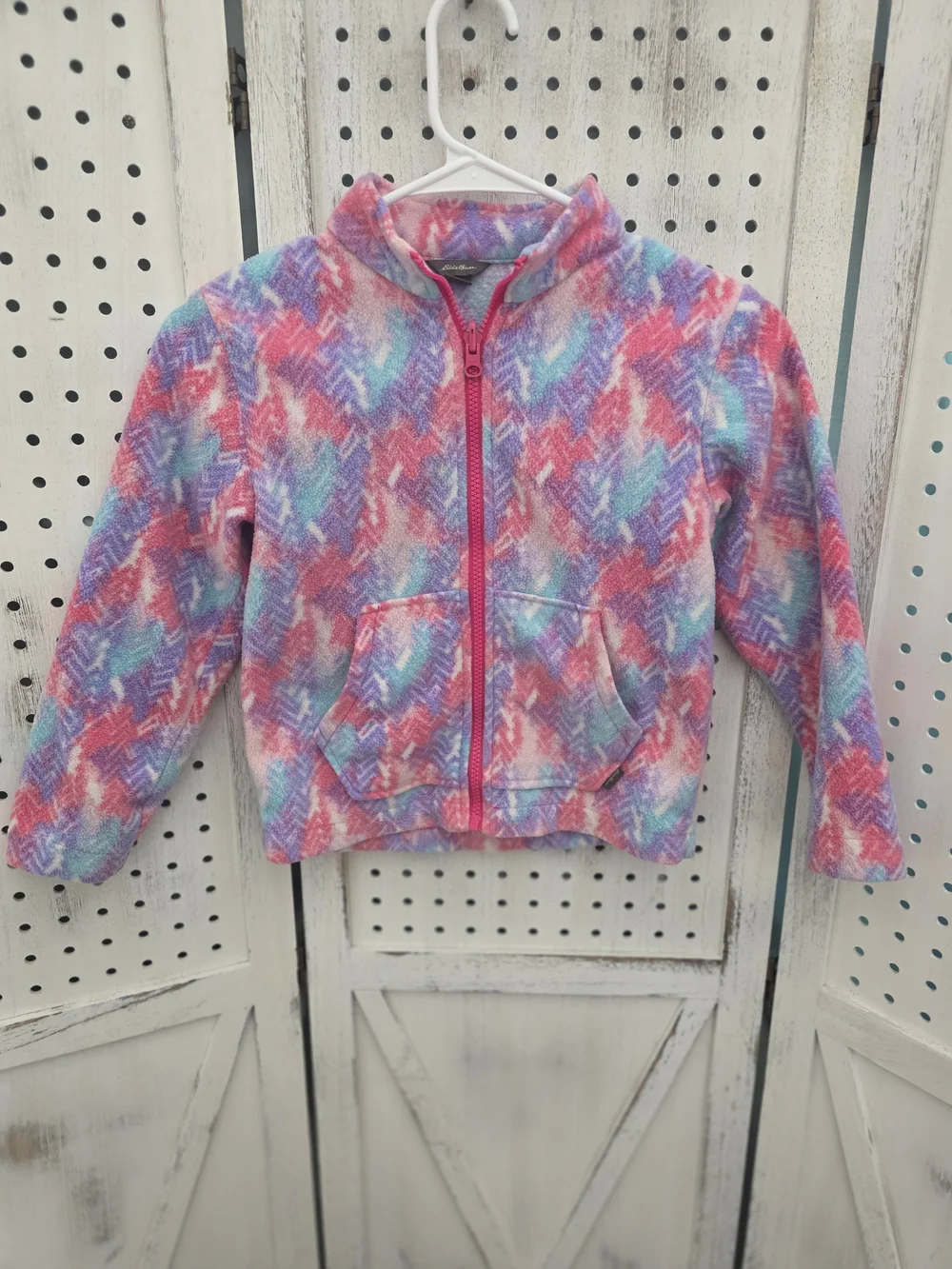 Eddie Bauer Kids Tie-Dye Fleece Jacket in Pink, Purple, Blue Size 5/6